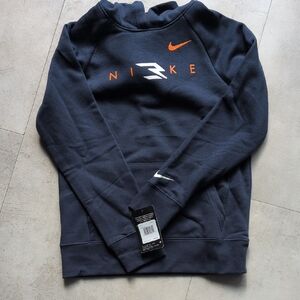 Nike Boys Dark Blue Sweatshirt with Bright Orange Details